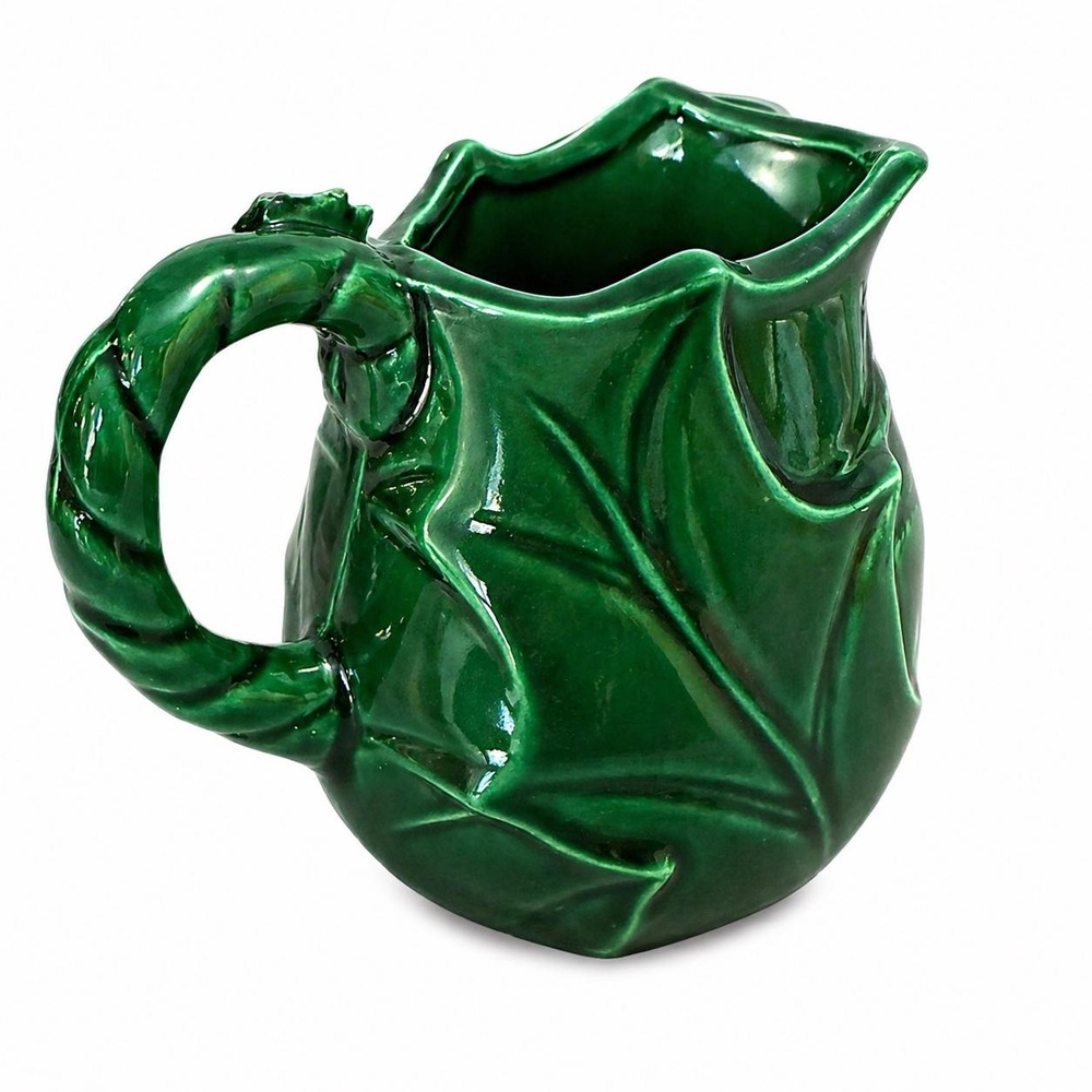 VTG Lefton Holly Berry Creamer Christmas Green Ceramic Japan EUC #4369 - Picture 6 of 10